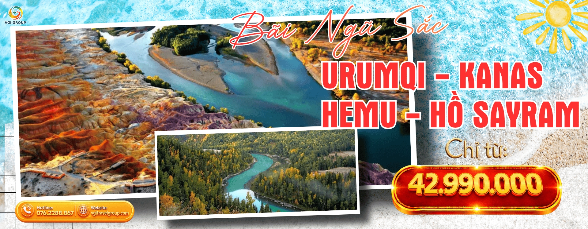URUMQI - BÃI NGŨ SẮC - KANAS - HEMU - HỒ SAYRAM