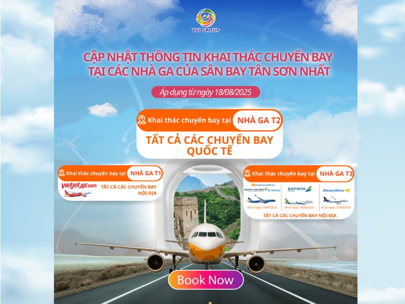 CẬP NHẬT THÔNG TIN CÁC NHÀ GA TẠI SÂN BAY TÂN SƠN NHẤT - TP. HCM 