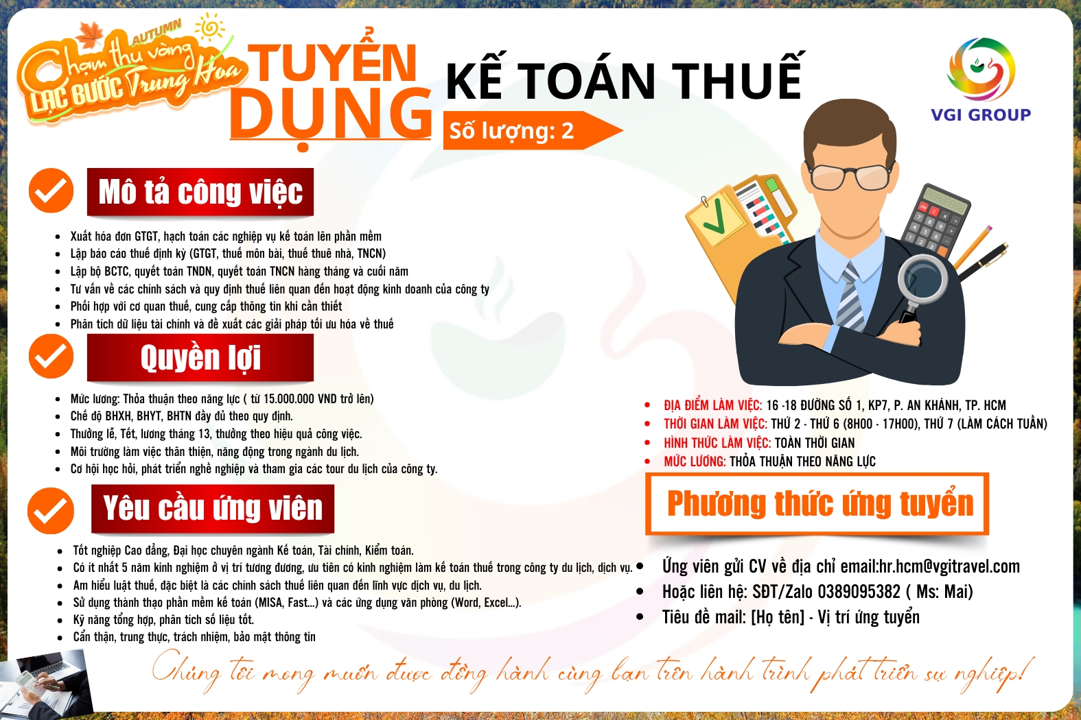[HCM] TUYỂN DỤNG KẾ TOÁN THUẾ 