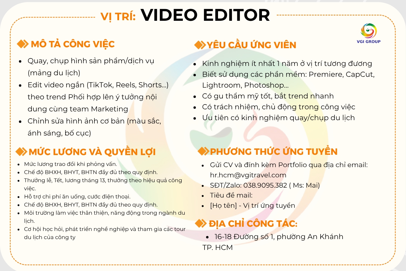 [HCM] TUYỂN DỤNG: VIDEO EDITOR