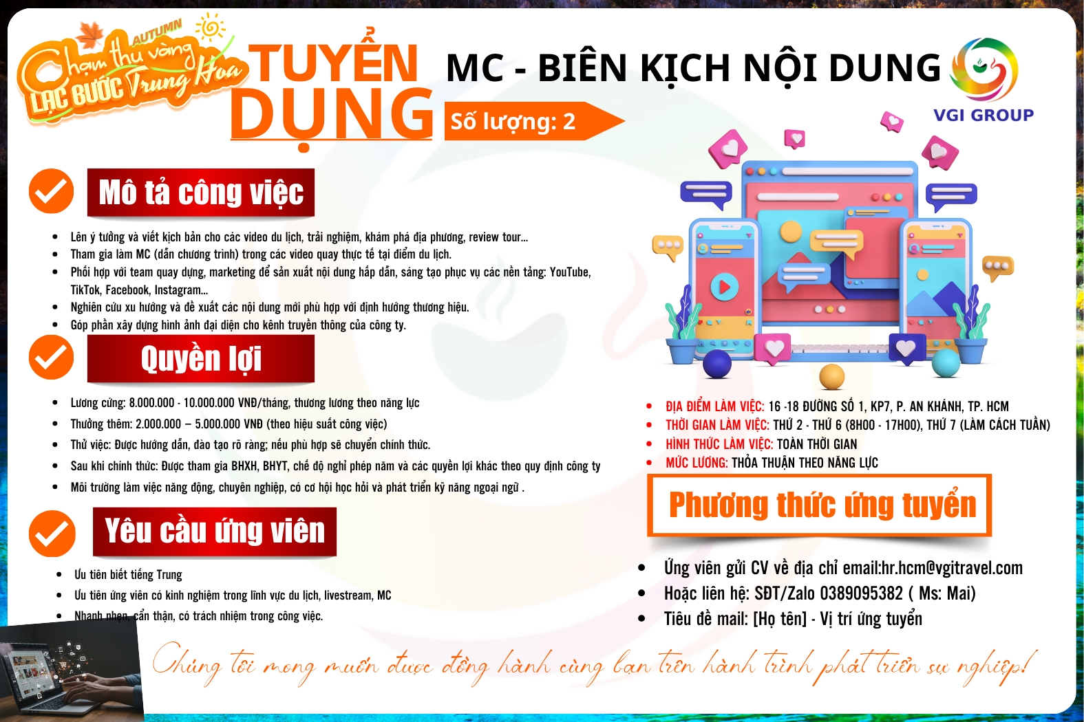 ( VGI HCM- TUYỂN GẤP) NHÂN VIÊN MEDIA
