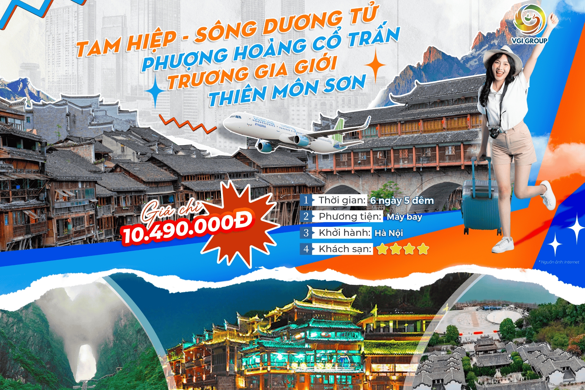 Nghi Xương - Tam Hiệp - Phượng Hoàng Cổ Trấn - Trương Gia Giới