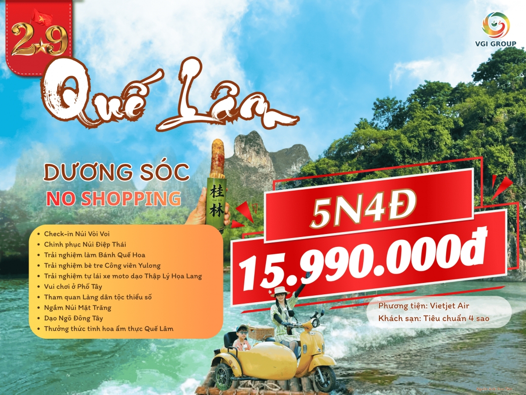 QUẾ LÂM – DƯƠNG SÓC - NO SHOPPING 