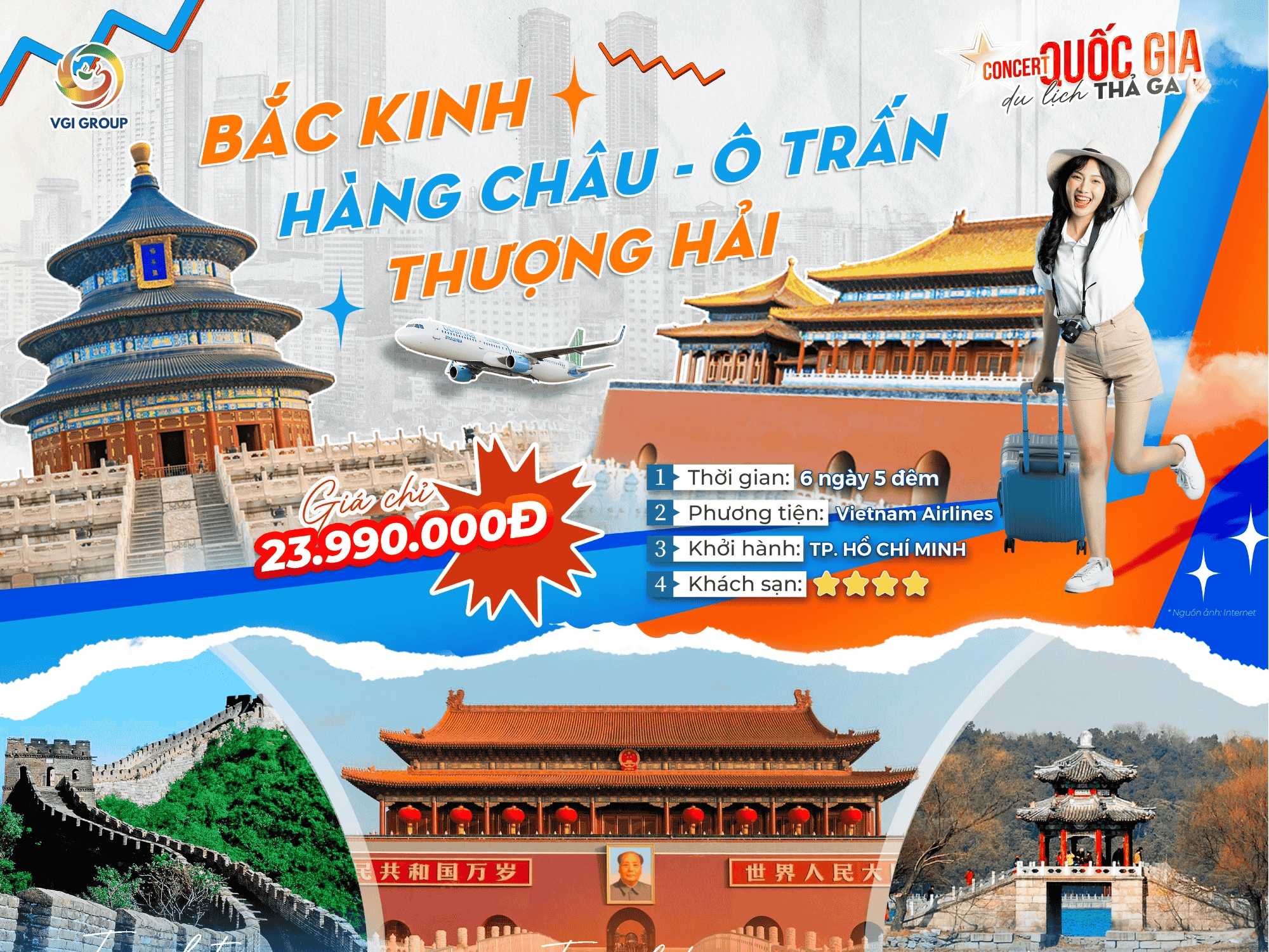 TOUR HOT TOUR HOT: Bắc Kinh - Hàng Châu- Ô Trấn - Thượng Hải 