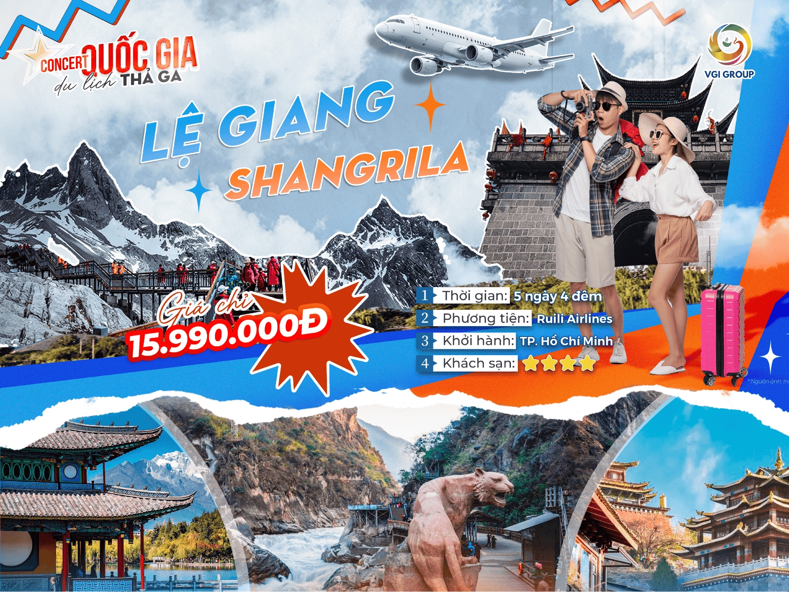 [TOUR NO SHOPPING] HCM - LỆ GIANG - SHANGRILA 5 NGÀY 4 ĐÊM